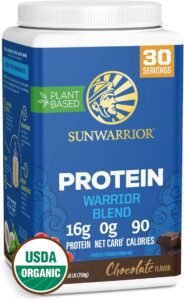 Container of sun warrior protein blend